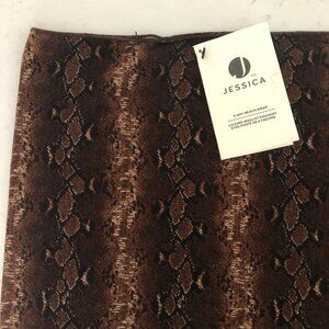 Jessica 6 Way Snake Skin Print Beach Wrap Brown Blk Cream Size OS no fab tag